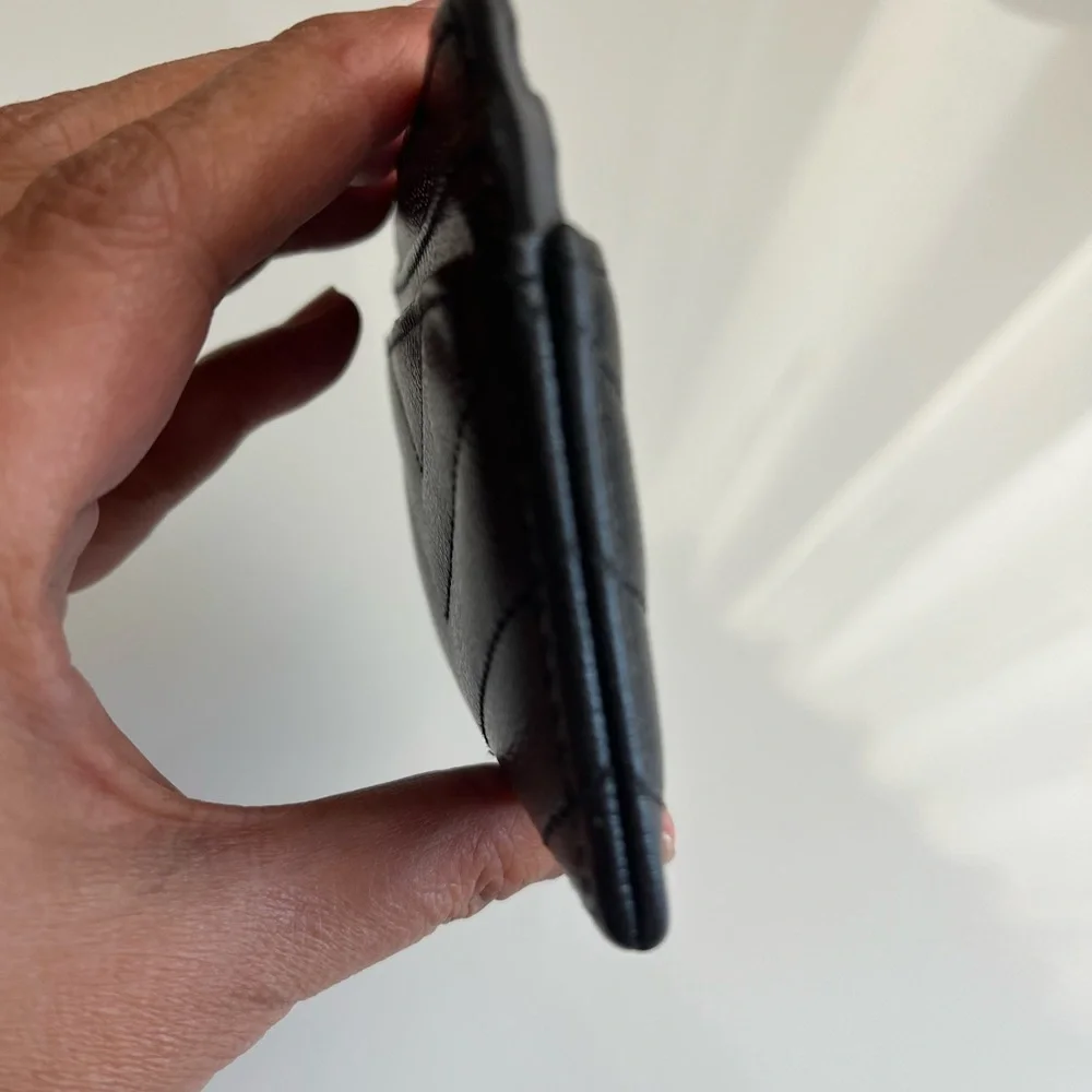 YVES SAINT LAURENT BLACK LEATHER CARD WALLET - Picture 4 of 6